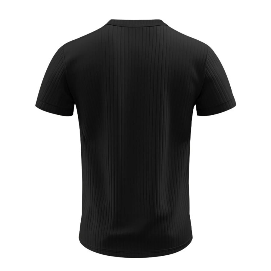 Men’s Full Size Casual Ribbed Henley T-Shirt Plus Size Apparel and Accessories