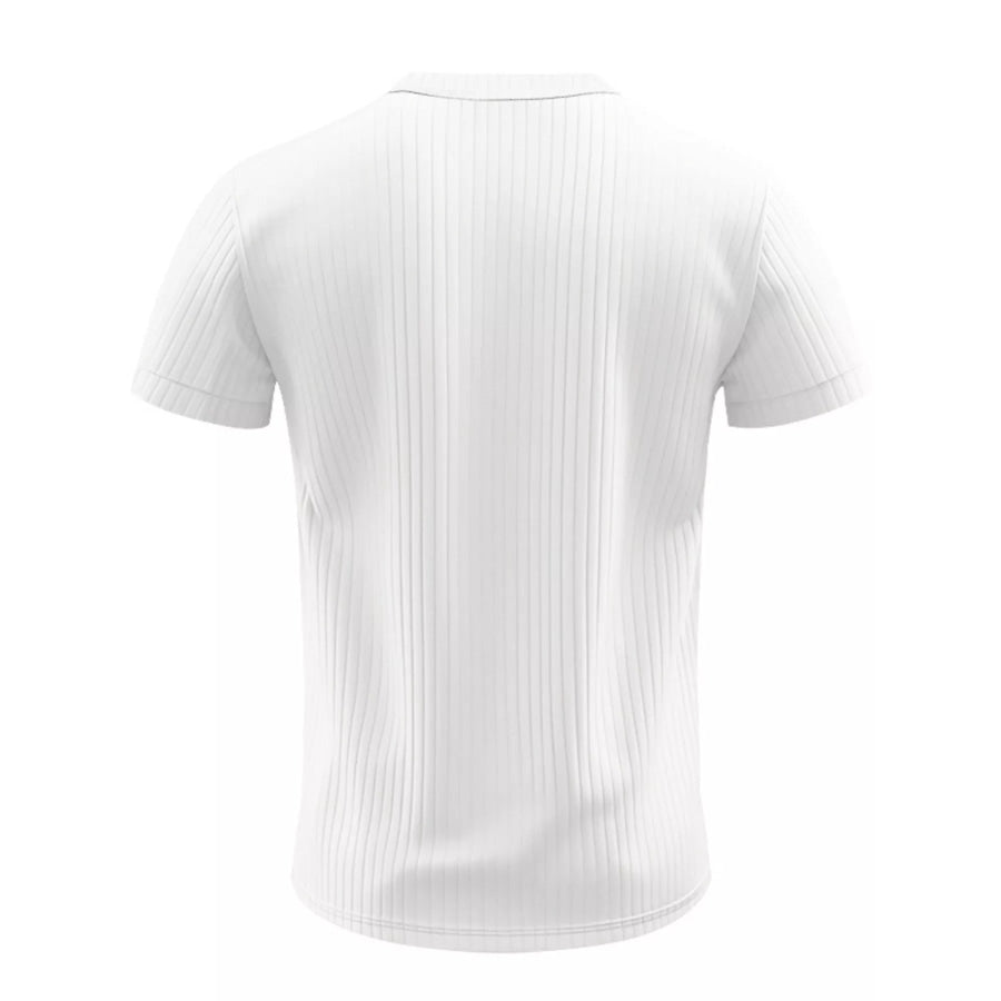 Men’s Full Size Casual Ribbed Henley T-Shirt Plus Size Apparel and Accessories