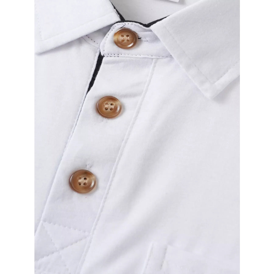Men’s Full Size Casual Short Sleeve Polo and Shorts Two-Piece Set Plus Size Apparel and Accessories