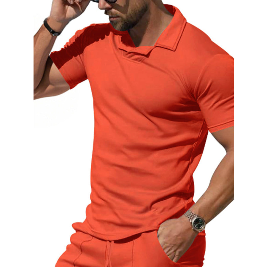 Men’s Full Size Casual Short Sleeve Polo Plus Size Apparel and Accessories