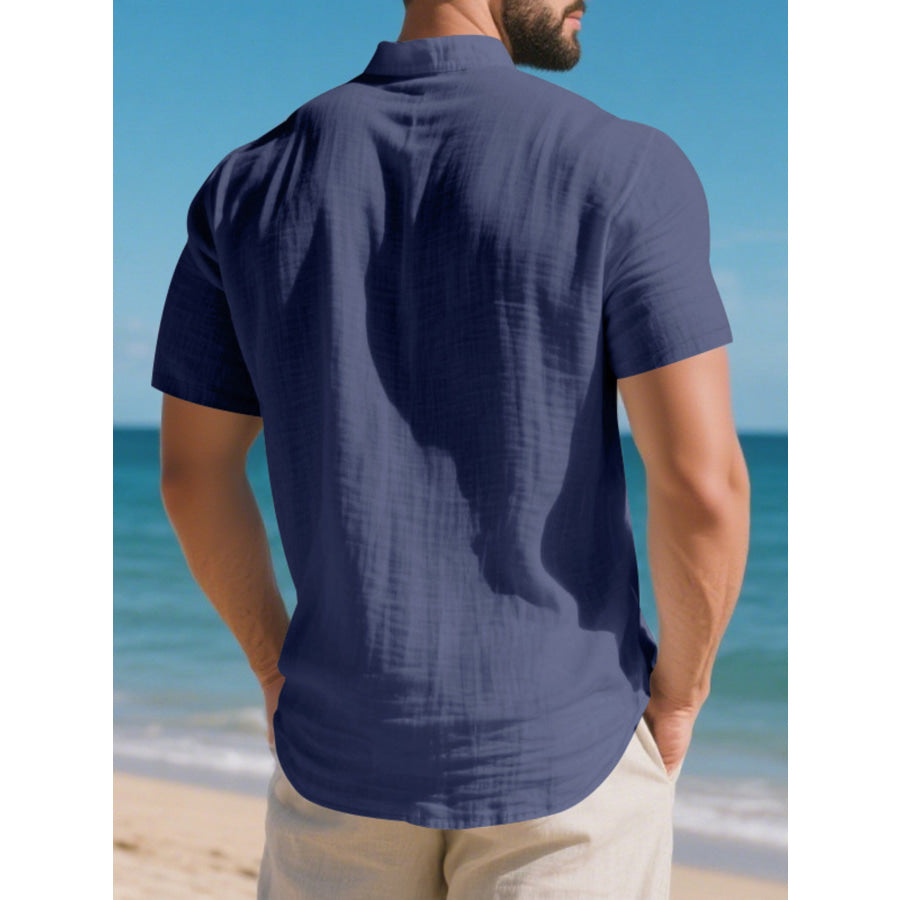 Men’s Full Size Casual Short Sleeve Shirt Plus Size Apparel and Accessories