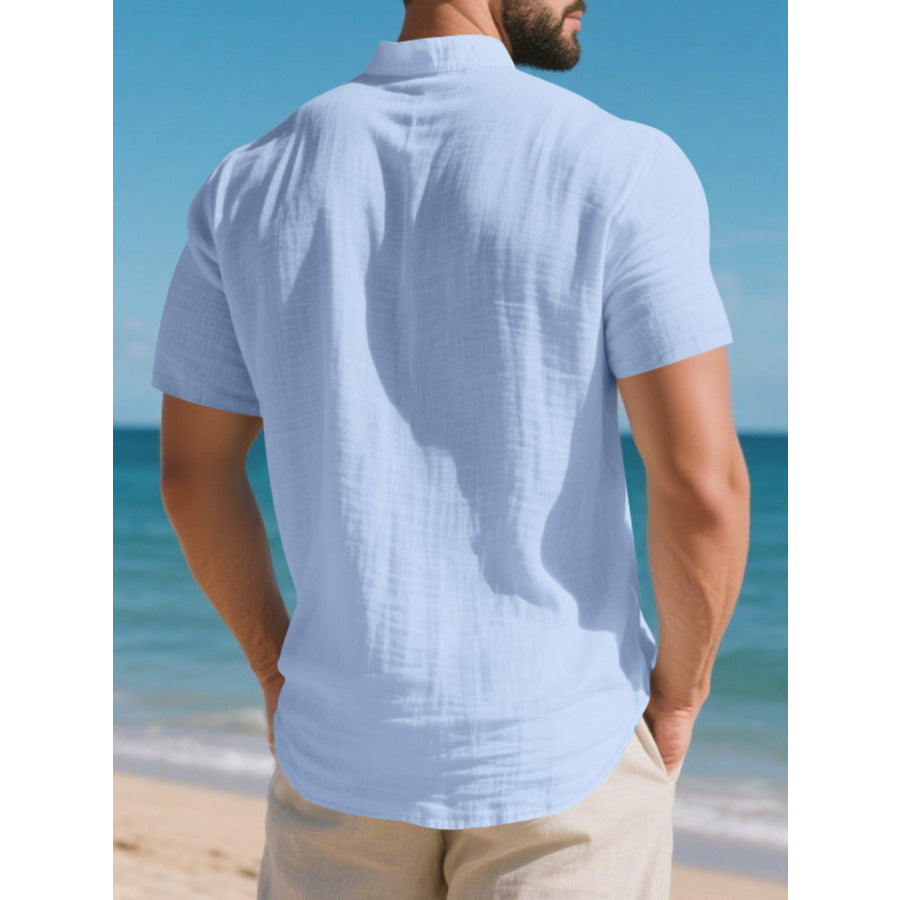 Men’s Full Size Casual Short Sleeve Shirt Plus Size Apparel and Accessories