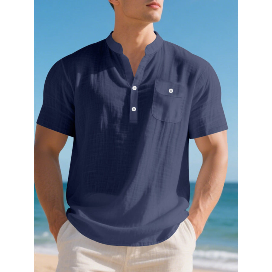 Men’s Full Size Casual Short Sleeve Shirt Plus Size Apparel and Accessories