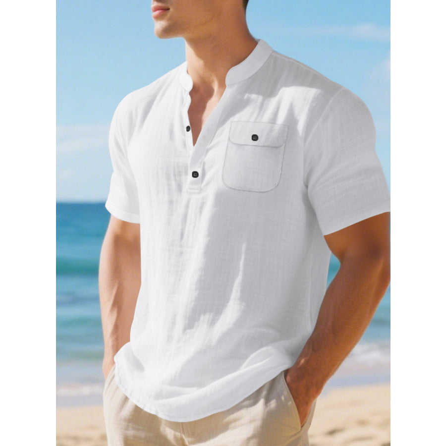 Men’s Full Size Casual Short Sleeve Shirt Plus Size Apparel and Accessories