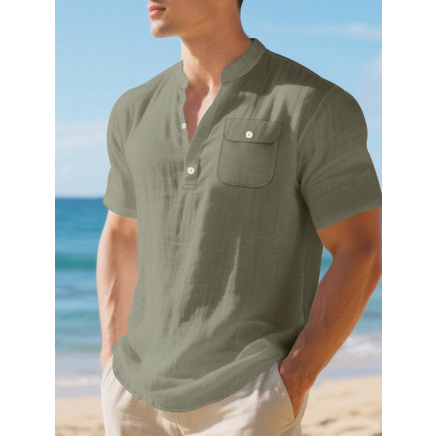 Men’s Full Size Casual Short Sleeve Shirt Plus Size Apparel and Accessories