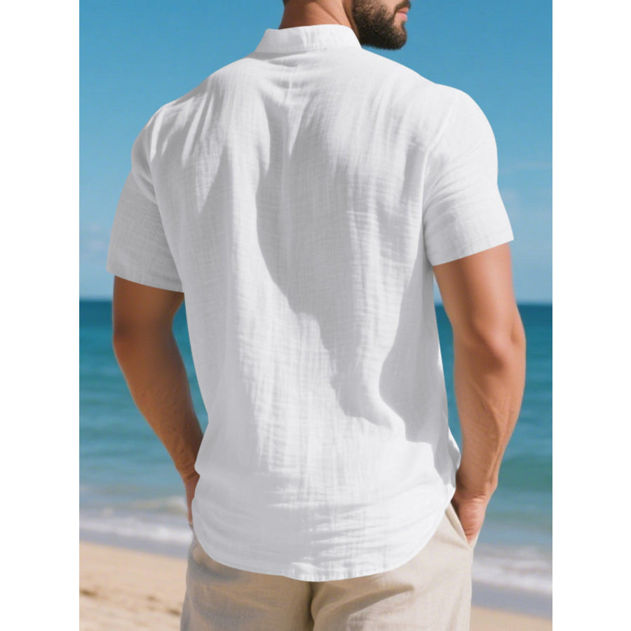 Men’s Full Size Casual Short Sleeve Shirt Plus Size Apparel and Accessories