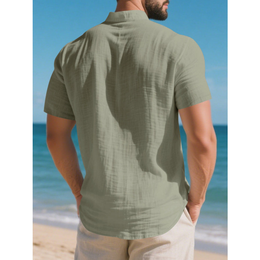 Men’s Full Size Casual Short Sleeve Shirt Plus Size Apparel and Accessories