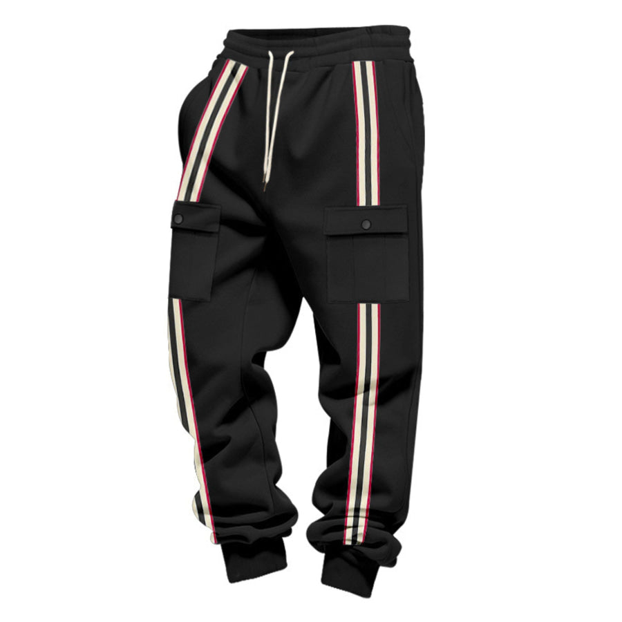 Men’s Full Size Casual Striped Cargo Joggers Plus Apparel and Accessories