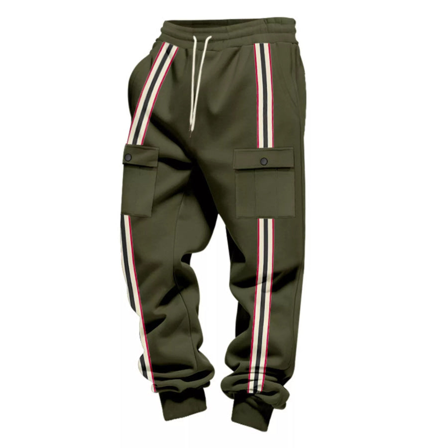 Men’s Full Size Casual Striped Cargo Joggers Plus Apparel and Accessories