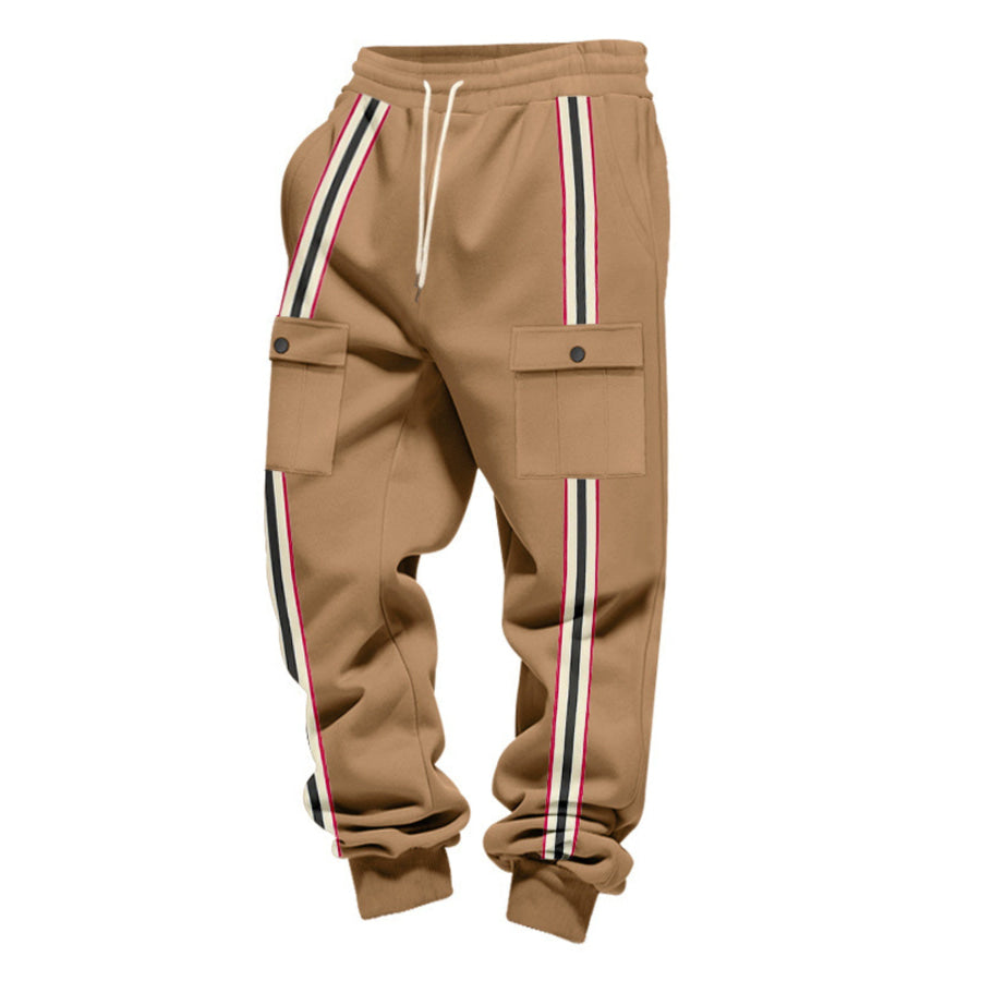 Men’s Full Size Casual Striped Cargo Joggers Plus Apparel and Accessories