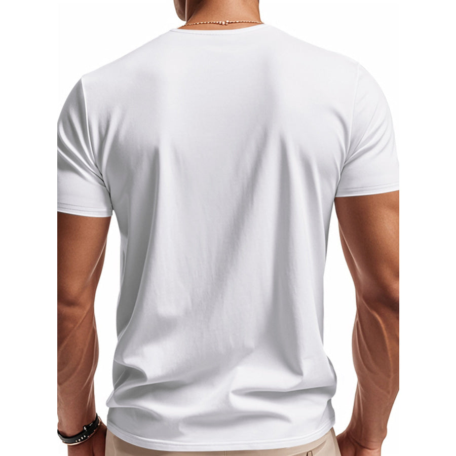 Men’s Full Size Casual V-Neck Short Sleeve T-Shirt Plus Size Apparel and Accessories