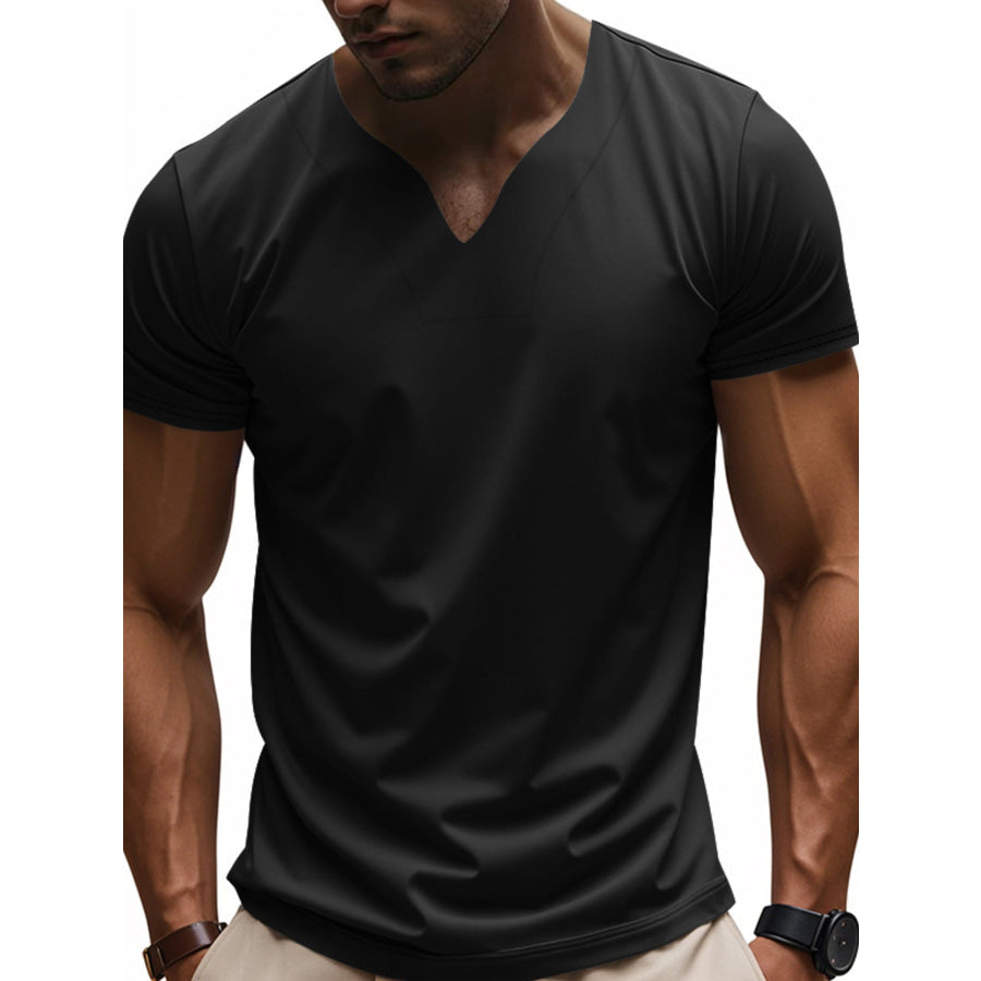 Men’s Full Size Casual V-Neck Short Sleeve T-Shirt Plus Size Apparel and Accessories