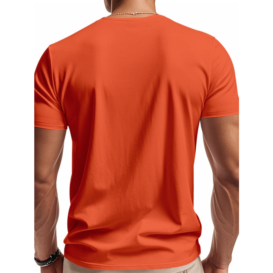 Men’s Full Size Casual V-Neck Short Sleeve T-Shirt Plus Size Apparel and Accessories