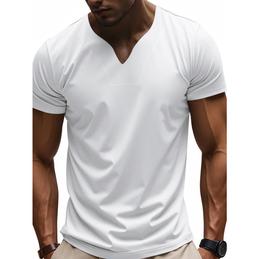 Men’s Full Size Casual V-Neck Short Sleeve T-Shirt Plus Size Apparel and Accessories
