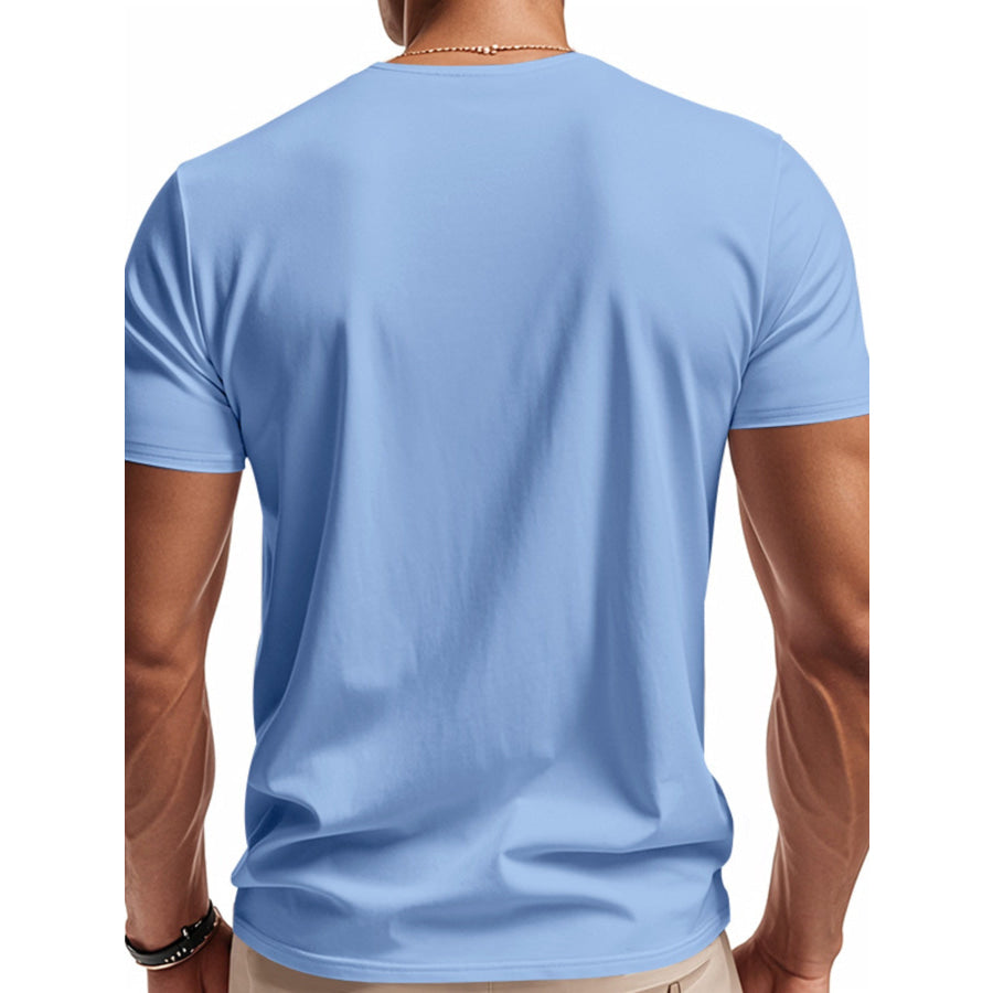 Men’s Full Size Casual V-Neck Short Sleeve T-Shirt Plus Size Apparel and Accessories