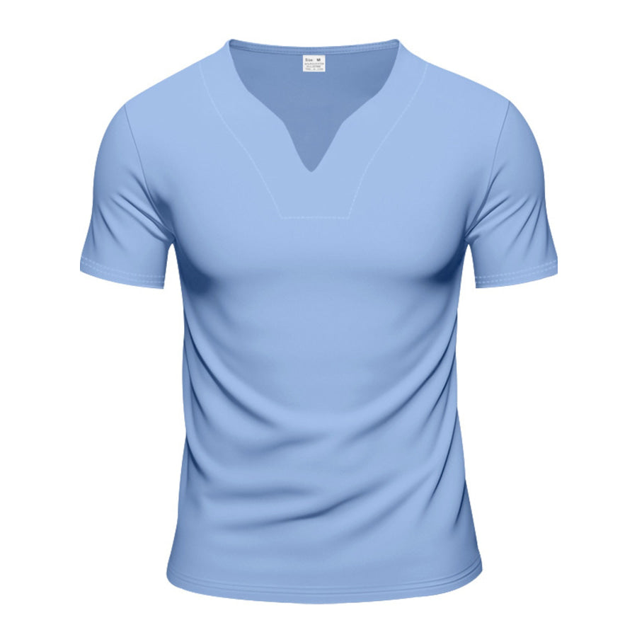 Men’s Full Size Casual V-Neck Short Sleeve T-Shirt Plus Size Apparel and Accessories