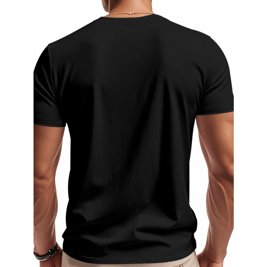 Men’s Full Size Casual V-Neck Short Sleeve T-Shirt Plus Size Apparel and Accessories