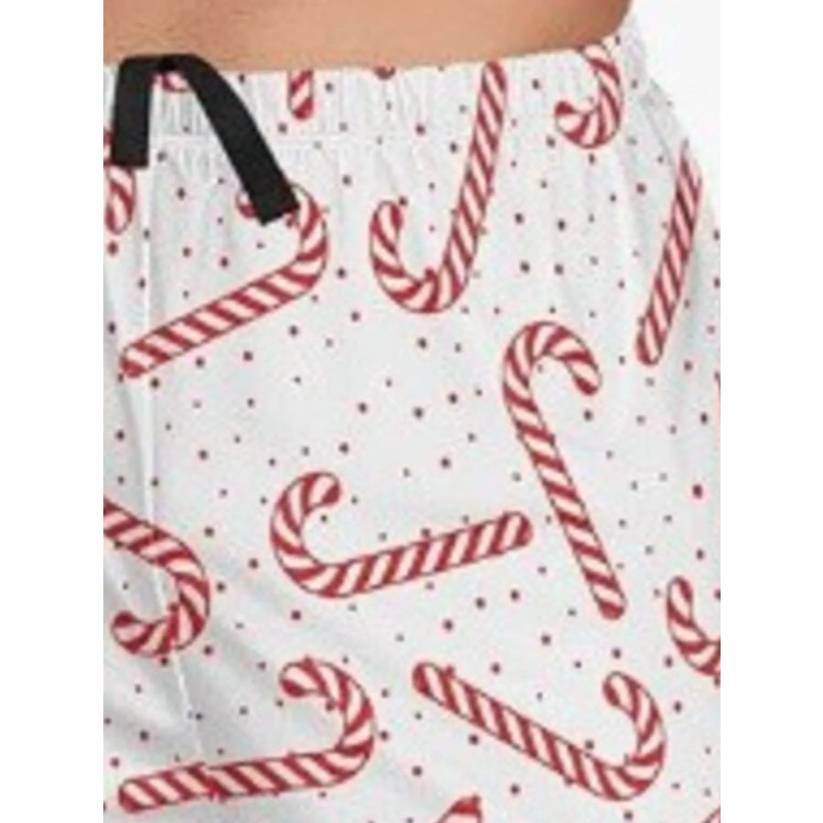 Men’s Full Size Christmas Candy Cane Print Shorts Plus Apparel and Accessories