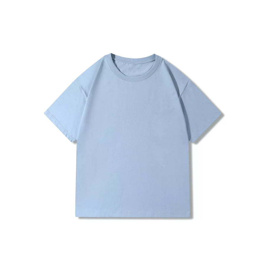 Men’s Full Size Classic Crew Neck Solid Color T-Shirt Plus Size Light Blue / S Apparel and Accessories