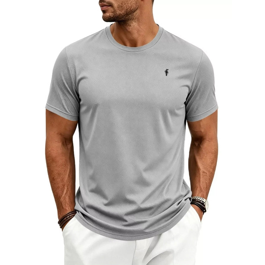 Men’s Full Size Classic Fit Crew Neck T-Shirt Plus Size Light Gray / S Apparel and Accessories