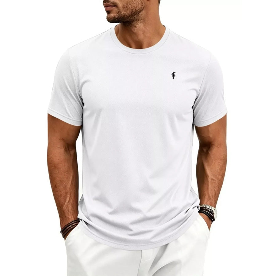 Men’s Full Size Classic Fit Crew Neck T-Shirt Plus Size White / S Apparel and Accessories