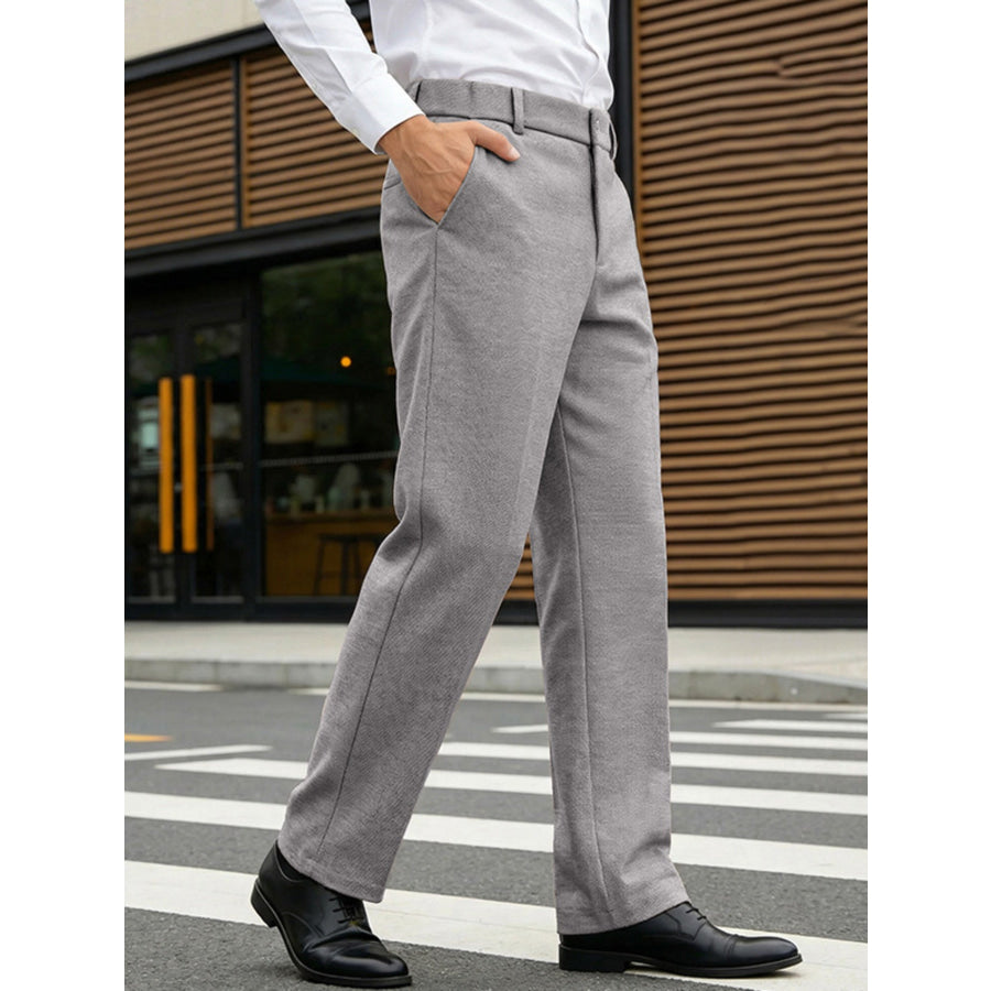 Men’s Full Size Classic Fit Dress Pants Plus Size Gray / XS Apparel and Accessories