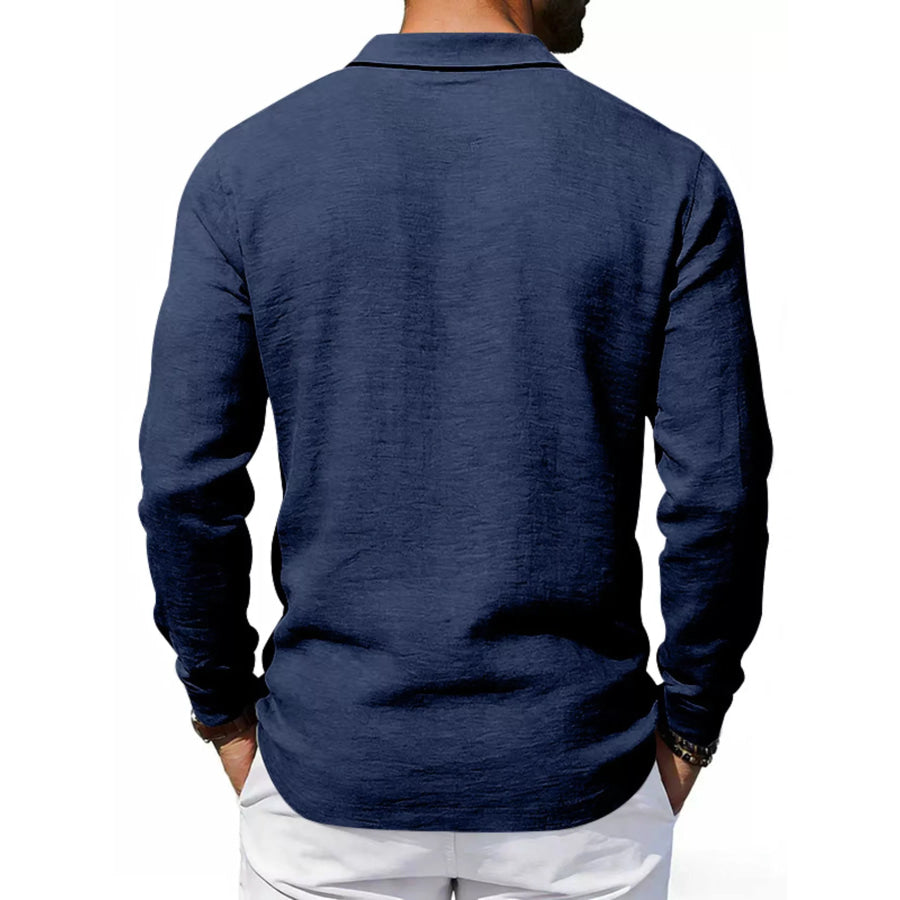 Men’s Full Size Classic Long Sleeve Polo Plus Size Apparel and Accessories
