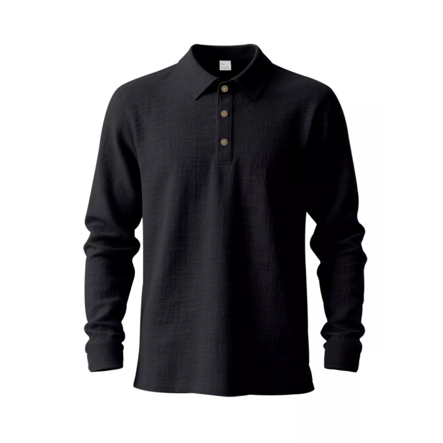 Men’s Full Size Classic Long Sleeve Polo Plus Size Apparel and Accessories