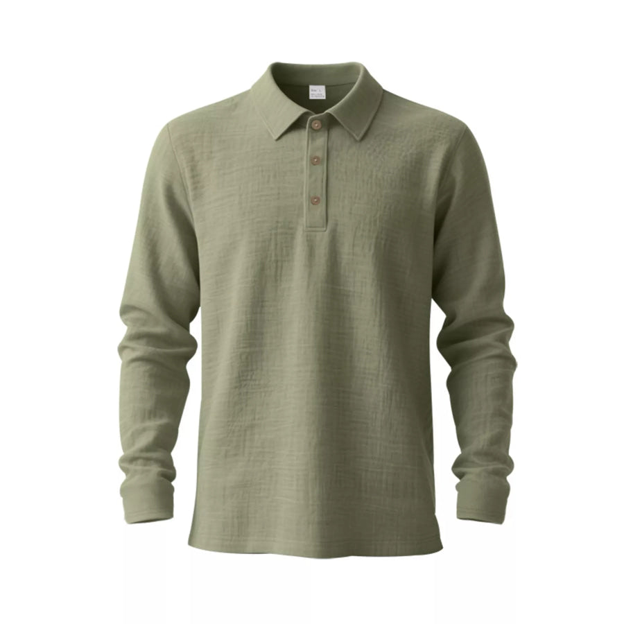 Men’s Full Size Classic Long Sleeve Polo Plus Size Apparel and Accessories