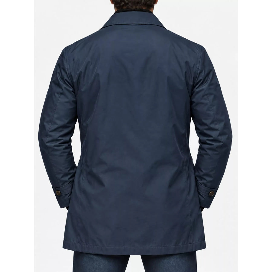 Men’s Full Size Classic Single-Breasted Trench Coat Plus Apparel and Accessories