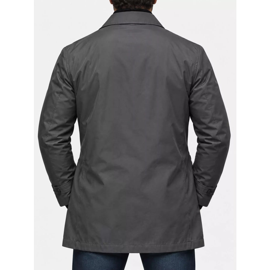 Men’s Full Size Classic Single-Breasted Trench Coat Plus Apparel and Accessories