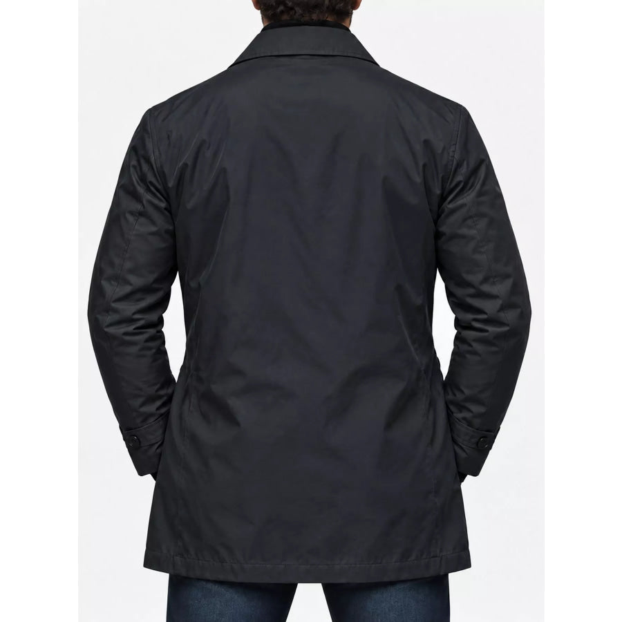 Men’s Full Size Classic Single-Breasted Trench Coat Plus Apparel and Accessories