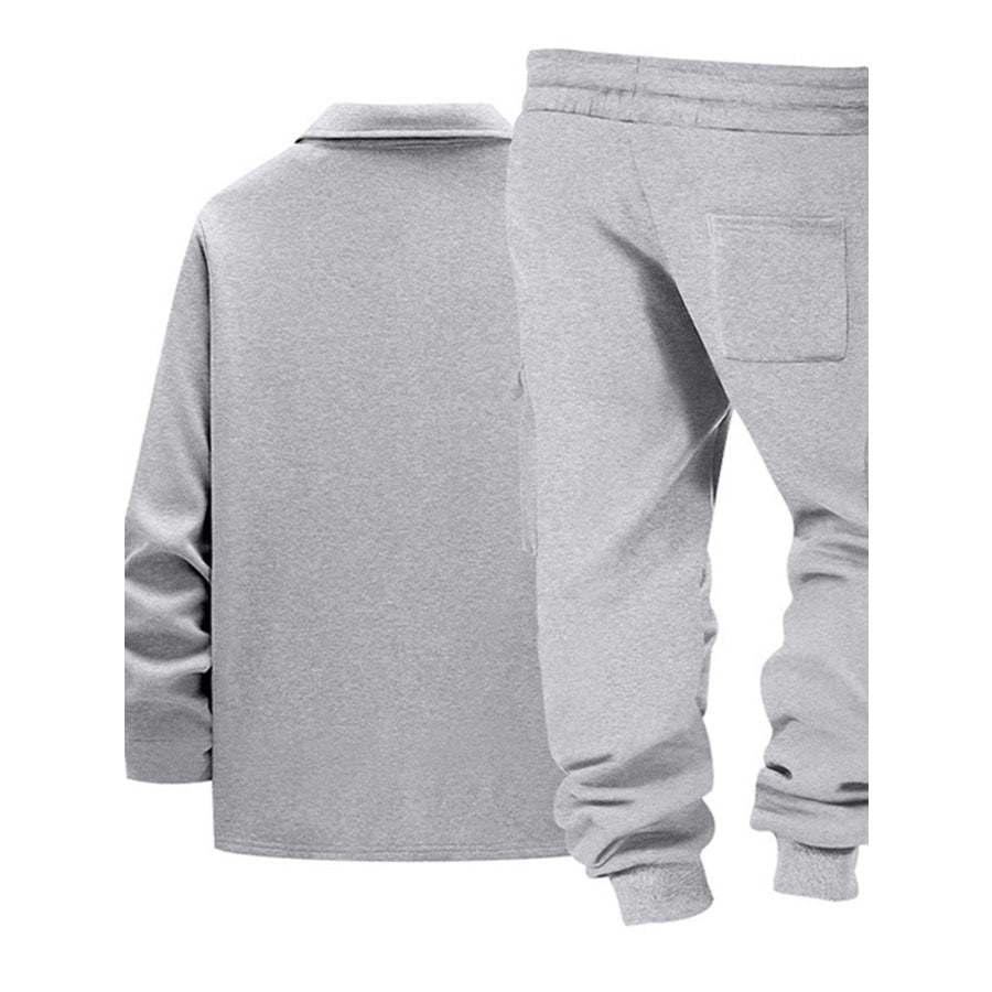 Men’s Full Size Collared Neck Shacket and Pants Set Plus Apparel Accessories
