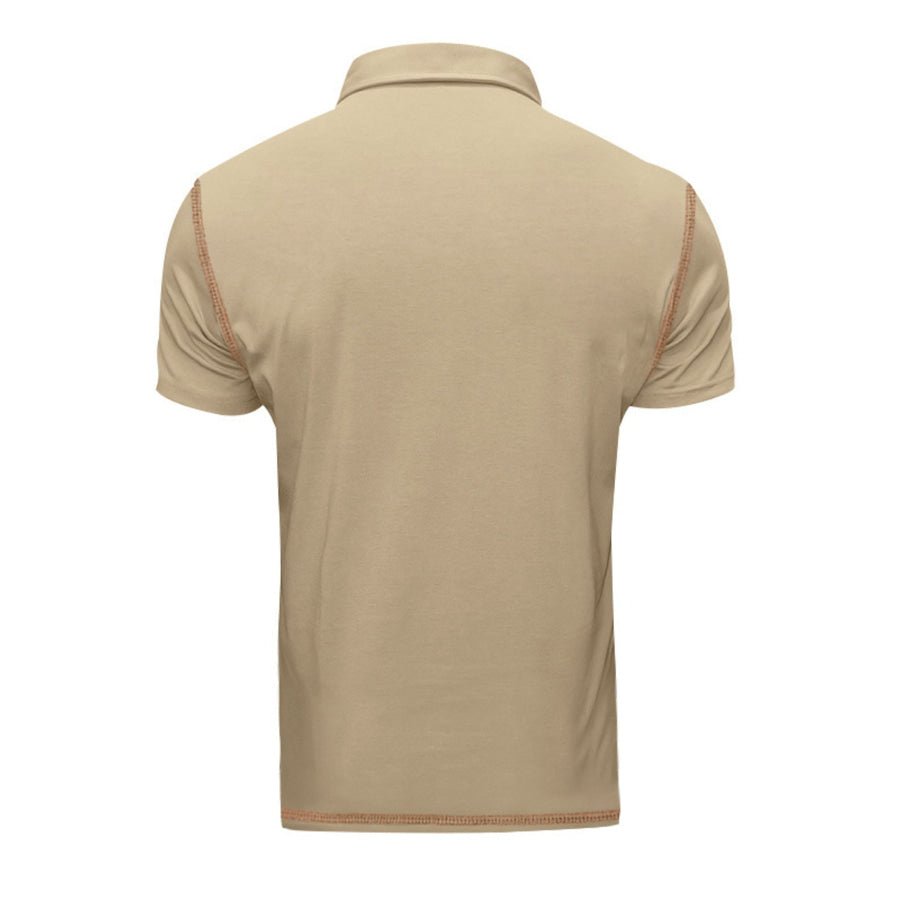 Men’s Full Size Contrast Stitching Short Sleeve Top Plus Size Apparel and Accessories