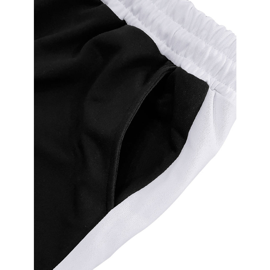 Men’s Full Size Contrast Stripe Drawstring Sweatpants Plus Size Apparel and Accessories