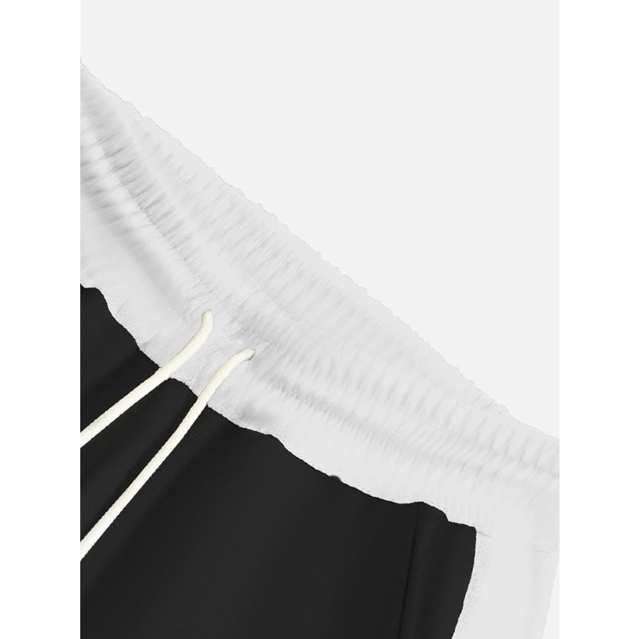 Men’s Full Size Contrast Stripe Drawstring Sweatpants Plus Size Apparel and Accessories