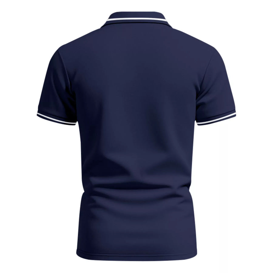 Men’s Full Size Contrast Trim Short Sleeve Polo Plus Size Apparel and Accessories