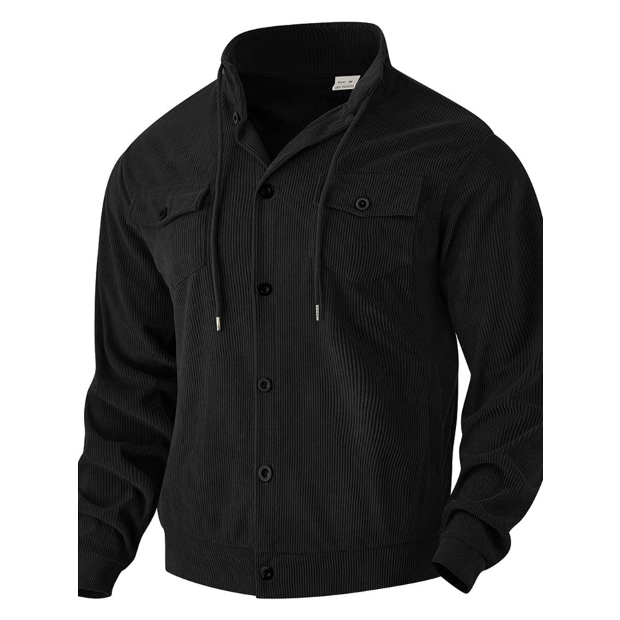 Men’s Full Size Corduroy Button Up Casual Jacket Plus Size Apparel and Accessories