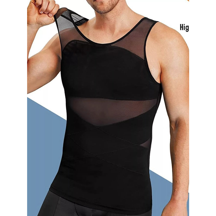 Men’s Full Size Crew Neck Mesh Tank Top Plus Apparel and Accessories