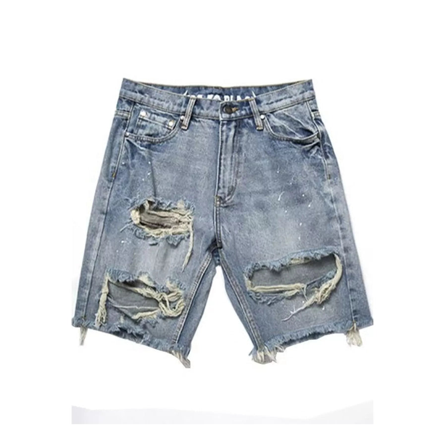 Men’s Full Size Distressed Denim Shorts Plus Size Apparel and Accessories