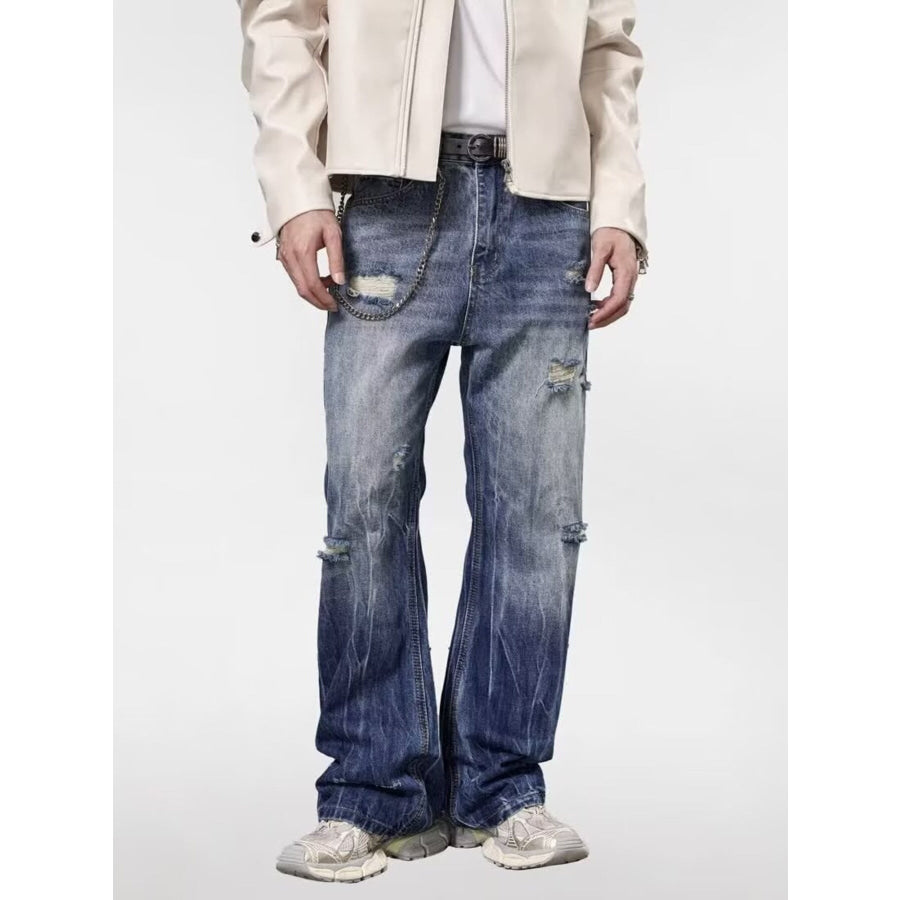 Men’s Full Size Distressed Loose Fit Jeans Plus Size Apparel and Accessories