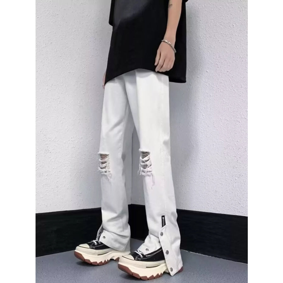 Men’s Full Size Distressed Loose Fit Jeans Plus Size White / S Apparel and Accessories