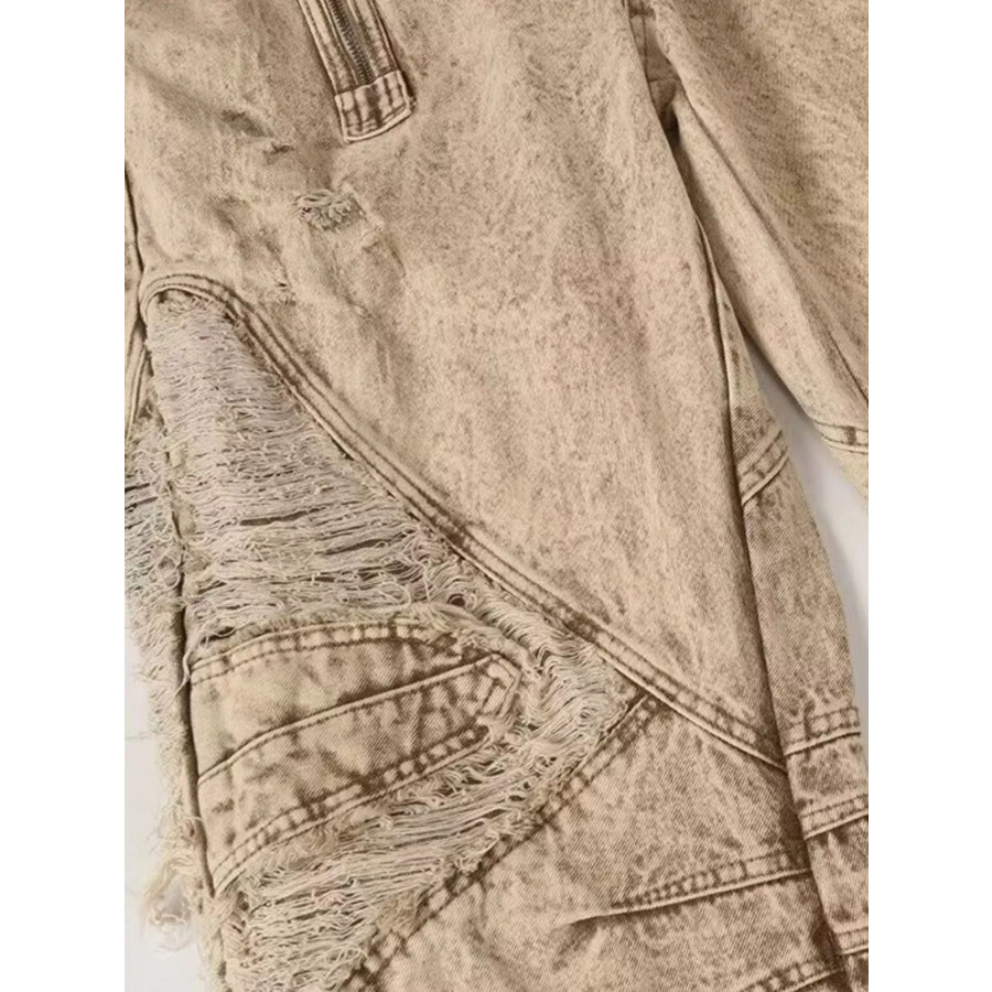 Men’s Full Size Distressed Wash Wide-Leg Jeans Plus Size Apparel and Accessories