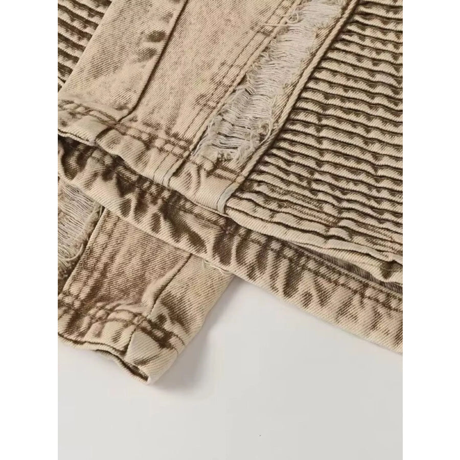 Men’s Full Size Distressed Wash Wide-Leg Jeans Plus Size Apparel and Accessories