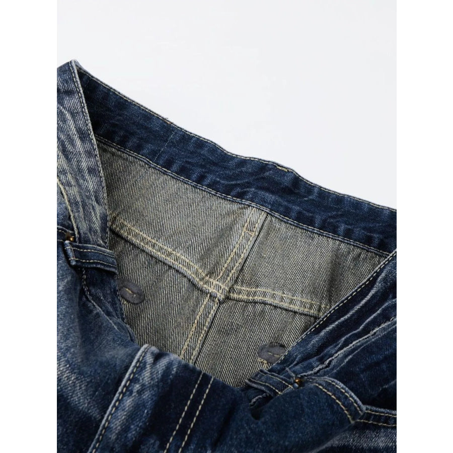 Men’s Full Size Distressed Wide-Leg Bootcut Jeans Plus Size Apparel and Accessories