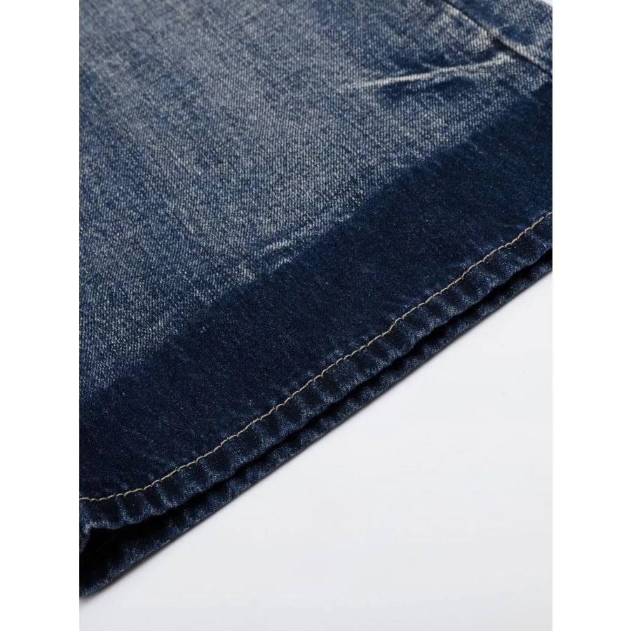 Men’s Full Size Distressed Wide-Leg Bootcut Jeans Plus Size Apparel and Accessories
