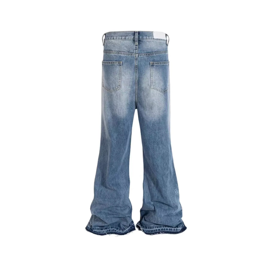 Men’s Full Size Distressed Wide Leg Jeans Plus Size Apparel and Accessories
