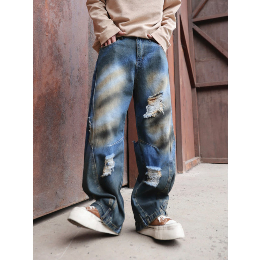 Men’s Full Size Distressed Wide-Leg Jeans Plus Size Medium / S Apparel and Accessories
