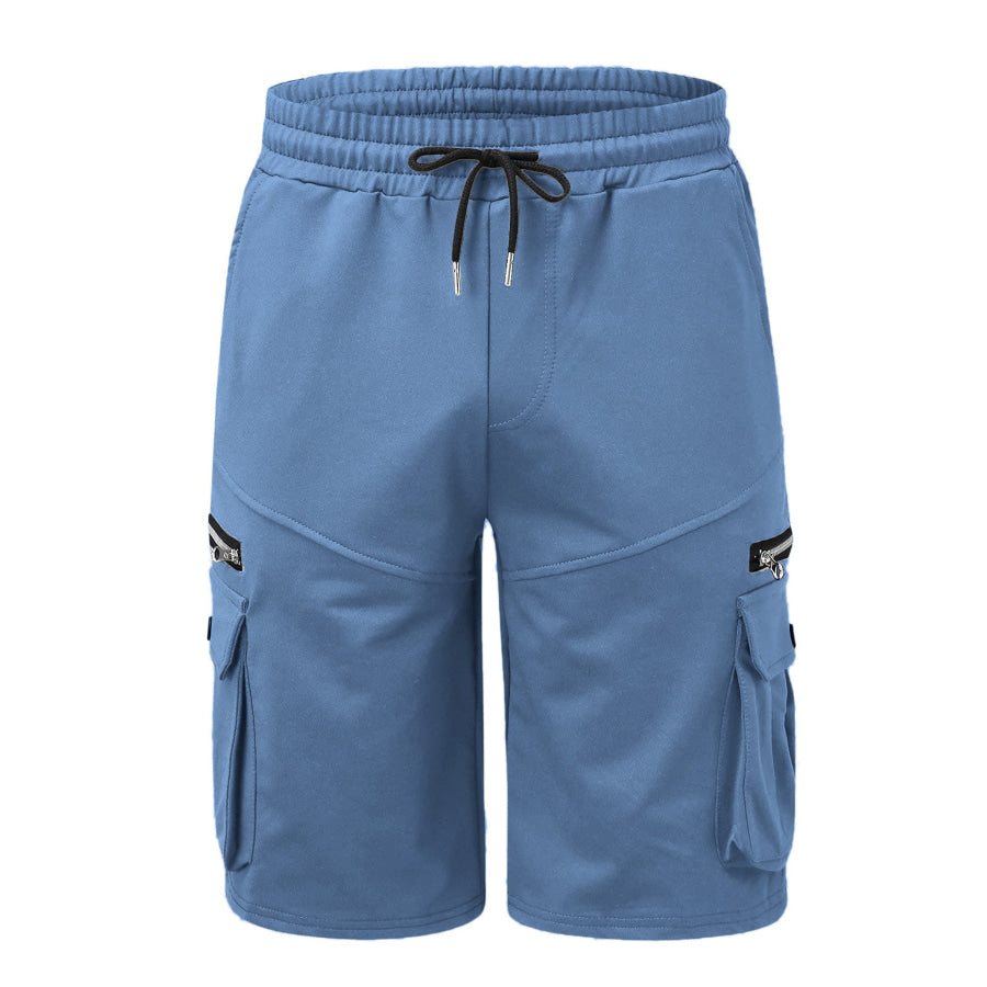 Men’s Full Size Drawstring Cargo Shorts Plus Sky Blue / S Apparel and Accessories