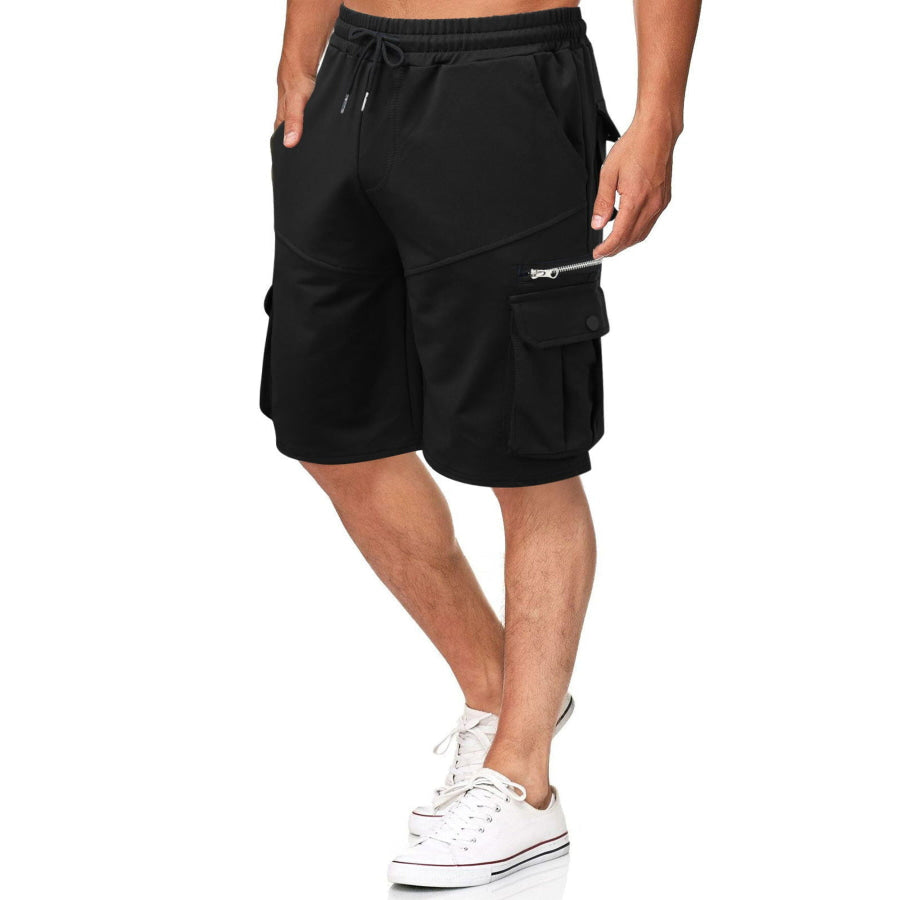 Men’s Full Size Drawstring Cargo Shorts Plus Black / S Apparel and Accessories